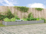 Planter Light Grey 385 x 100 x 45 cm Galvanised Steel 42018171