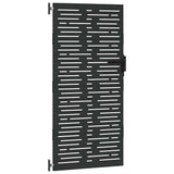 Garden Gate with Lock Black 85 x 200 cm Powder-coated steel 42015878