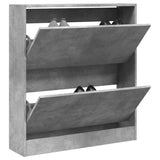 Shoe Cabinet Concrete Grey 80x21x87.5 cm Engineered Wood 839920
