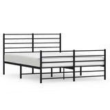 Metal Bed Frame without Mattress with Footboard Black 120x200cm 352335