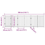 Dog Gate with Door Foldable 6 Panels Brown Oak 300 cm Solid Wood Fir 352295
