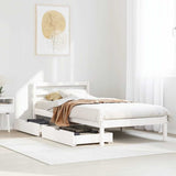 Bed Frame without Mattress White 100x200 cm Solid Wood Pine 3301537
