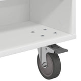 Side Table with Wheels White 90 x 50 x 30 cm Engineered Wood 891016