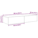 Wall Shelf with Drawers Grey Sonoma 100x36x19 cm Engineered Wood 859991