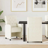 Dining Chairs with Wheels 2 pcs Cream 58 x 67 x 97 cm Velvet 42017873