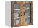 Wall Glass Cabinet LUCCA Old Wood 60 x 31 x 80 cm 885093
