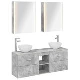 Bathroom Cabinet Set 5 pcs Concrete Grey Engineered Wood 3406690