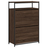 Shoe Cabinet Brown Oak 75x34x112 Engineered Wood 840038