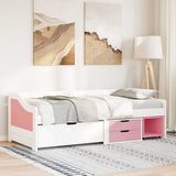 Day Bed with 3 Drawers without Mattress IRUN White&Pink 90x200 cm 3314685