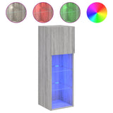 TV Cabinet with LED Lights Grey Sonoma 30.5x30x90 cm 837011