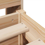 ZNTS Bed Frame without Mattress 140x190 cm Solid Wood Pine 3323272