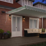 Retractable Awning Green and White 500 x 300 cm 3331460