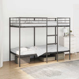 Bunk Bed without Mattress Black 100x190 cm Steel 42000323