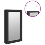 Mirror Jewellery Cabinet with LED Lights Wall Mounted Black 353230