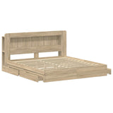 Bed Frame with Storage Sonoma Oak 180 x 200 cm Engineered Wood 3433688