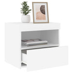 ZNTS Bedside Cabinets with LED Lights 2 pcs White 50x40x45 cm 836764