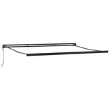 Retractable Awning Blue and white 350 x 250 cm Fabric, Metal 3330196