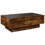 ZNTS Coffee Table with LED Smoked Oak 90x50x30 cm Engineered Wood 847522