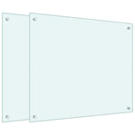 Kitchen Backsplashes 2 pcs White 70x60 cm Tempered Glass 3315785