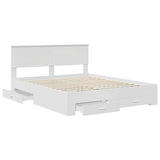 Bed Frame with Headboard White 160 x 200 cm Engineered Wood 3410870