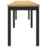 Garden Bench 201 x 35 x 45 cm Solid Acacia Wood White and Black 901752