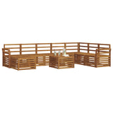 Outdoor Sofa Set 9 pcs Natural Solid Acacia Wood 3375329