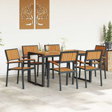 Garden Dining Set 7 pcs Black and brown 140 x 80 x 75 cm 3284384