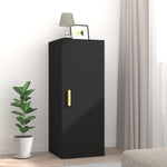 ZNTS Wall Cabinet Black 34.5x34x90 cm Engineered Wood 812430