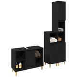 Bathroom Furniture Set with Storage 3 pcs Black 60 x 30 x 60 cm 3332584