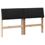 Upholstered Headboard Black 140 cm Solid Pine Wood 879231