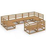 9 Piece Garden Lounge Set Solid Pinewood 3076202