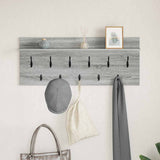 Wall-Mounted Coat Rack with Shelf Grey Sonoma 100 x 40 x 12 cm 874448
