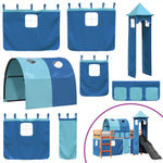 Kids' Loft Bed with Tower Blue 80x200 cm Solid Wood Pine 3309153