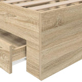 ZNTS Bed Frame Sonoma Oak 90x190 cm Engineered Wood 3345122