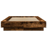 Bed Frame with LED Lights without Mattress Smoked Oak 90x190cm 3281151