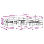 ZNTS 10 Piece Garden Lounge Set White Solid Wood Pine 3186572