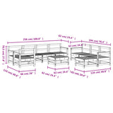 ZNTS 10 Piece Garden Lounge Set White Solid Wood Pine 3186572