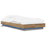 Bed Frame with LED Artisian Oak 80 x 200 cm Engineered Wood 3429588