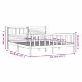 3101133 Bed Frame without Mattress Solid Wood 140x190 cm