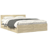 Bed Frame with Headboard without Mattress Sonoma Oak 150x200 cm King Size 3295557
