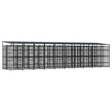 Outdoor Dog Kennel with Roof Steel 18.43 m 3097955