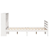 ZNTS Bookcase Bed without Mattress White 120x190 cm Small Double Solid Wood Pine 3321888