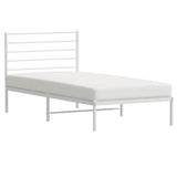 Metal Bed Frame without Mattress with Headboard White 100x190cm 352362