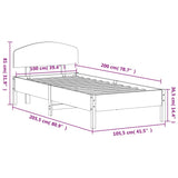 Bed Frame without Mattress Wax Brown 100x200 cm Solid Wood Pine 3207220