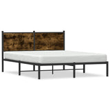 Metal Bed Frame without Mattress Smoked Oak 140x190 cm 4007667
