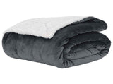 Throw Blanket Dark Grey 220 x 240 cm Fleece 42016983
