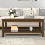 Coffee Table Honey Brown 110x55x45 cm Solid Wood Pine 822275