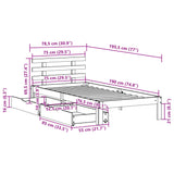 ZNTS Bed Frame with Drawers without Mattress Wax Brown 75x190 cm Small Single 3302020