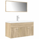 ZNTS 3 Piece Bathroom Furniture Set Sonoma Oak Engineered Wood 3325019