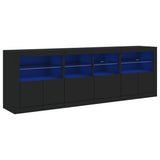 Sideboard with LED Lights Black 202x37x67 cm 3209010